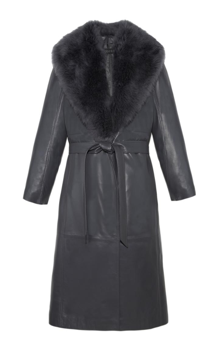 Moda Operandi Pologeorgis The Athena Shearling-trimmed Leather Coat