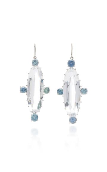 Sylva & Cie One-of-a-kind Crystal And Sapphire Earrings