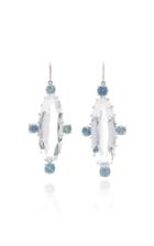 Sylva & Cie One-of-a-kind Crystal And Sapphire Earrings