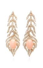 Sutra 18k Rose Gold Pink Opal And Diamond Earrings