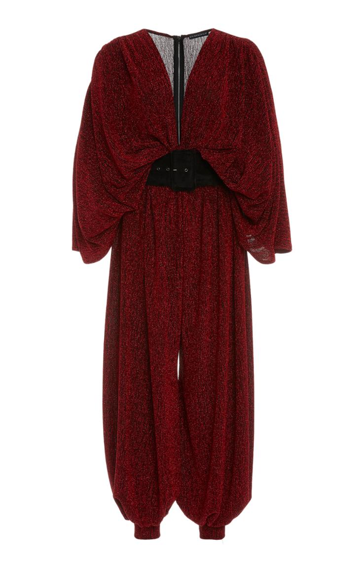 Moda Operandi Kalmanovich Belted Metallic Jumpsuit