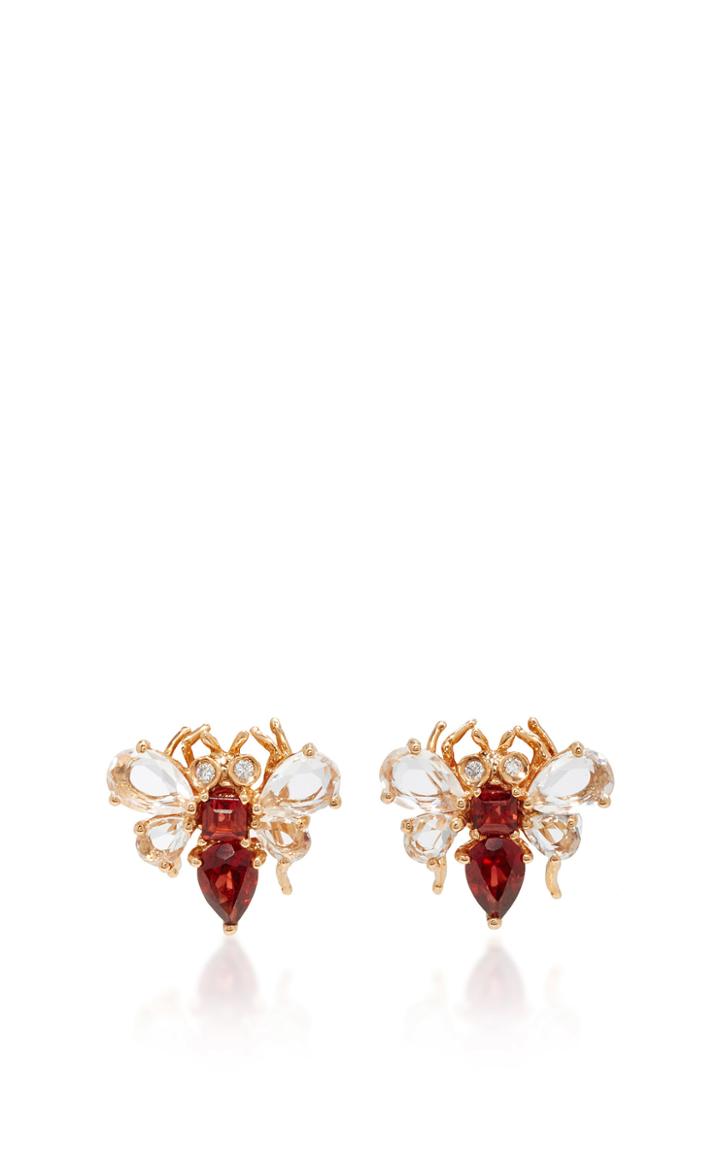 Bronia Pink Gold Bee Earrings
