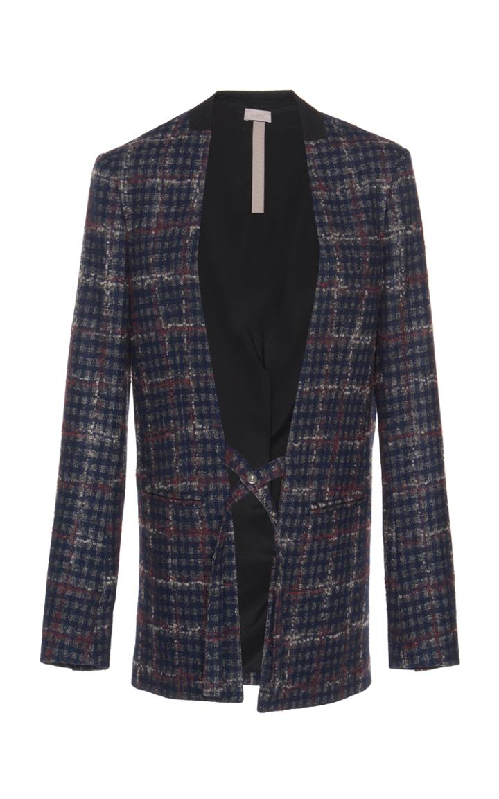 Mrz Collarless Plaid Blazer