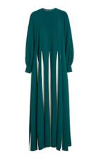Moda Operandi Oscar De La Renta Silk-blend Striped Hem Maxi Dress