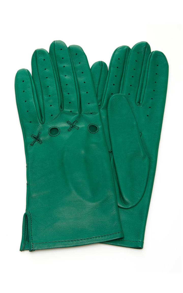 Yestadt Millinery Xoxo Cutout Leather Driving Gloves