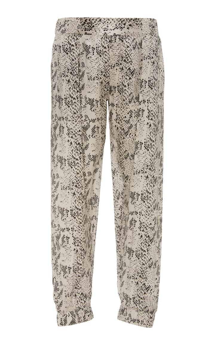 Atm Snake-print Silk-satin Cropped Joggers