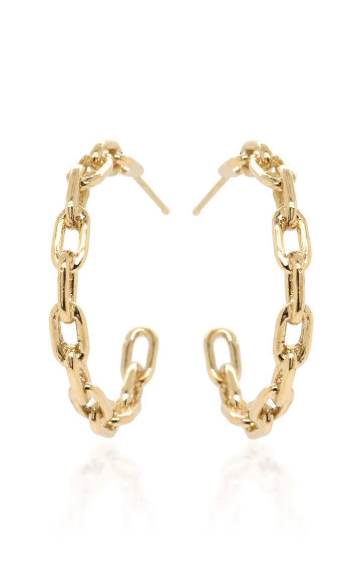 Zoe Chicco 14k Yellow Gold Large Chain Hoop Earrings