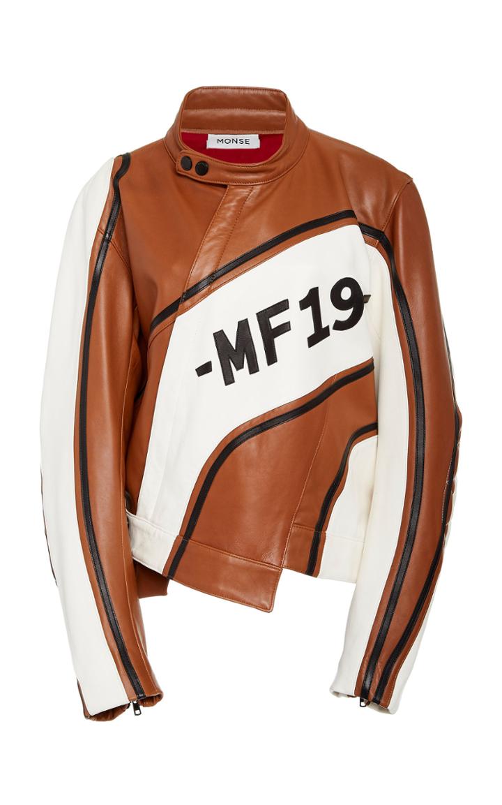Monse Two Tone Leather Biker Jacket