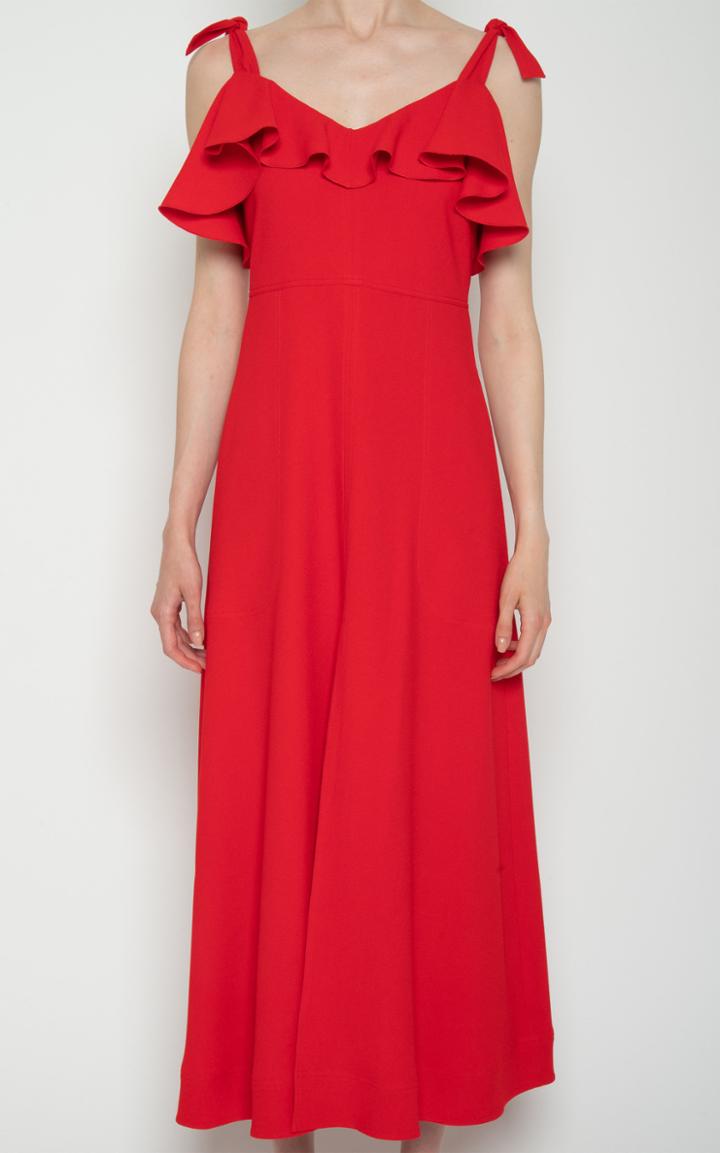 Moda Operandi Giambattista Valli Open Shoulder Ruffled Midi Dress