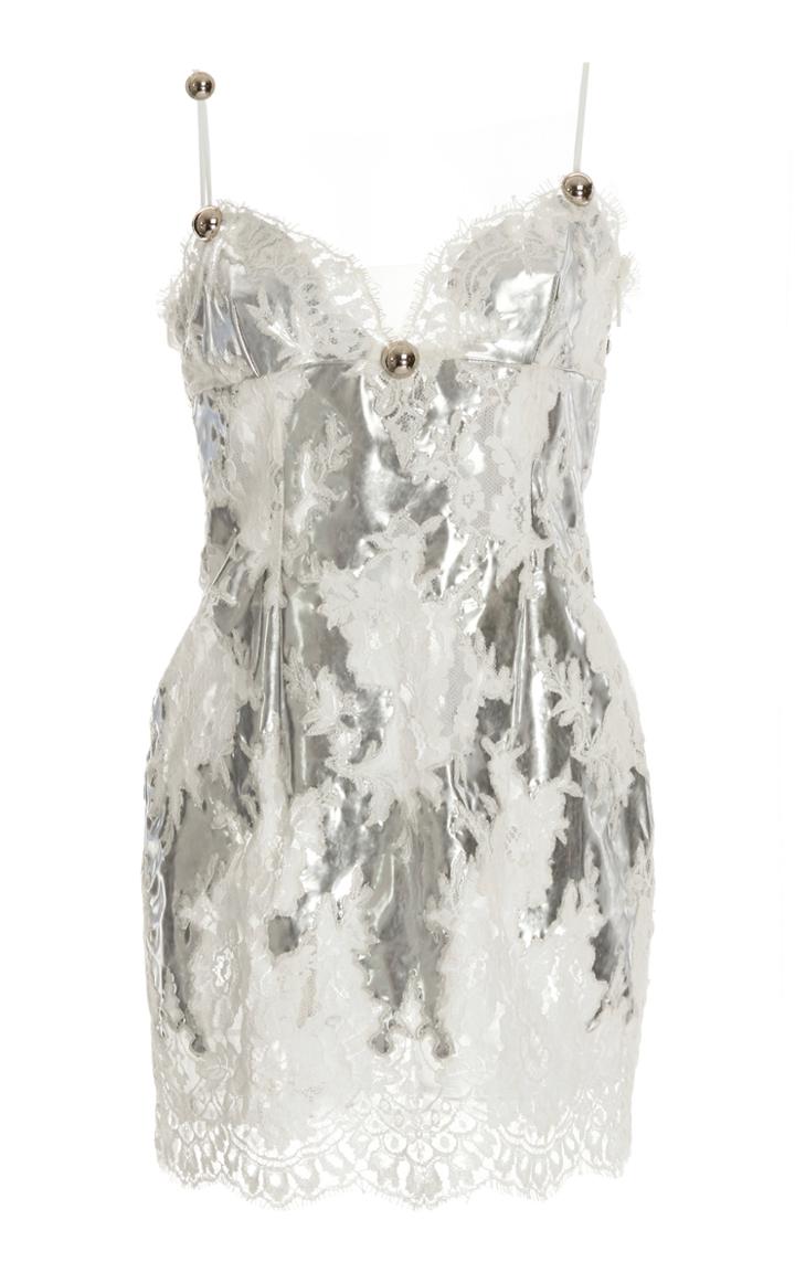 Moda Operandi Christopher Kane Foil Lace Mini Dress Size: 42