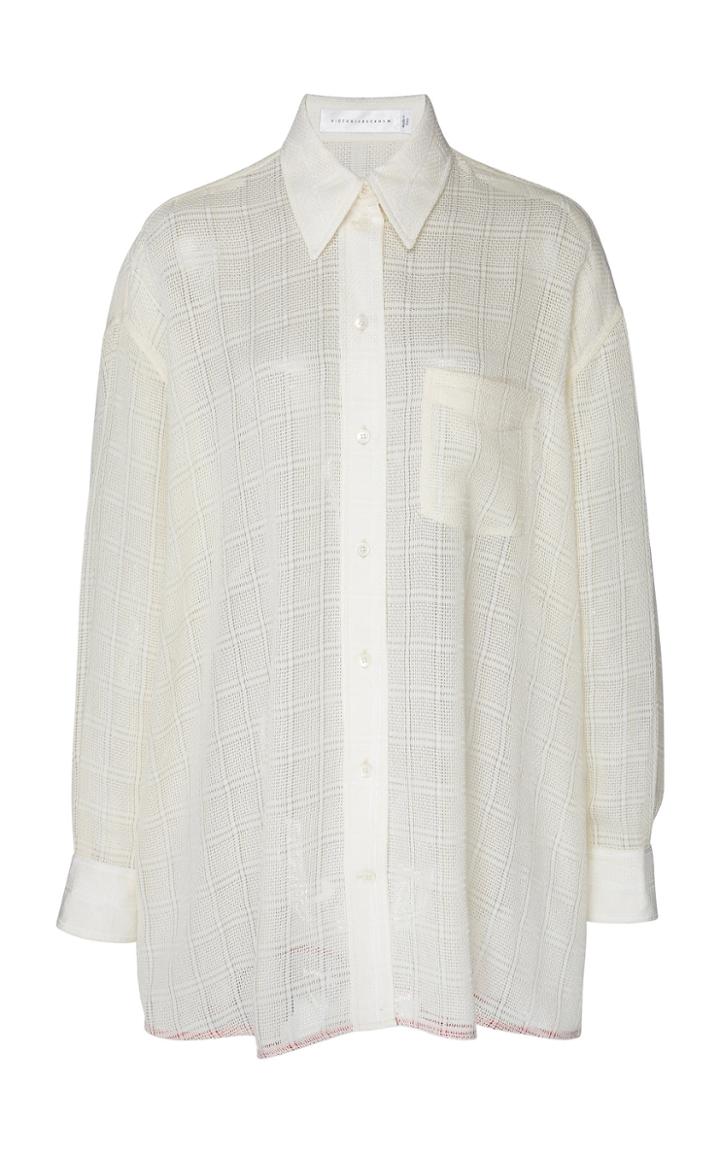 Victoria Beckham Checkered Voile Shirt