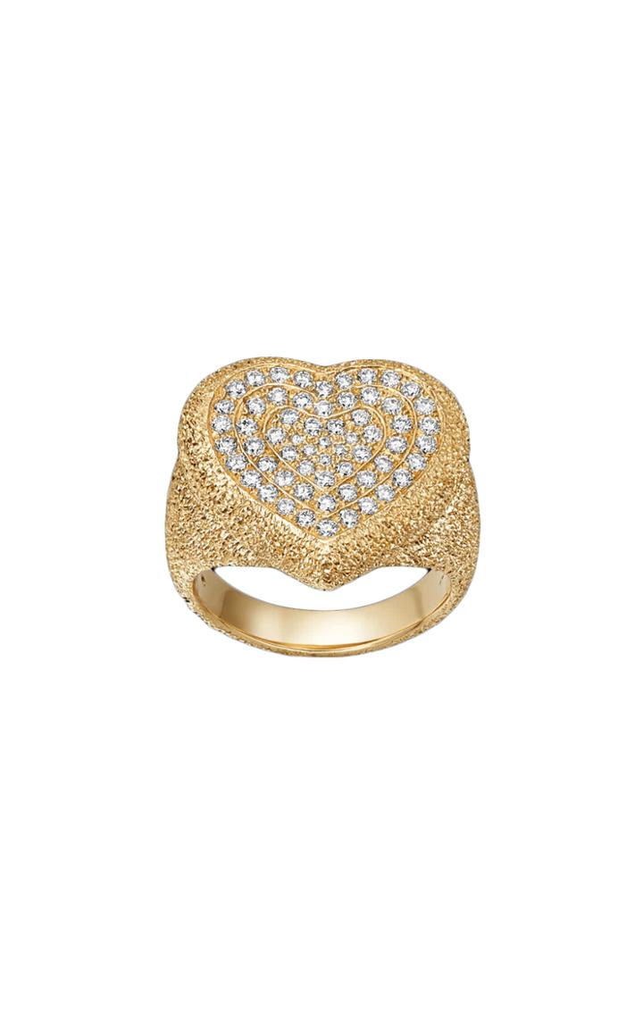 Moda Operandi Carolina Bucci 18k Yellow Gold Cuore Ring Set With Pav White Diamonds