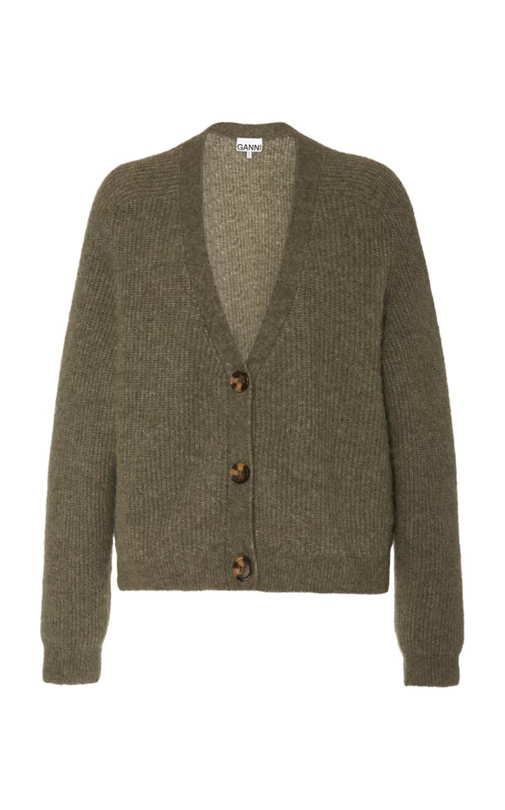 Ganni Oversized Wool-blend Cardigan