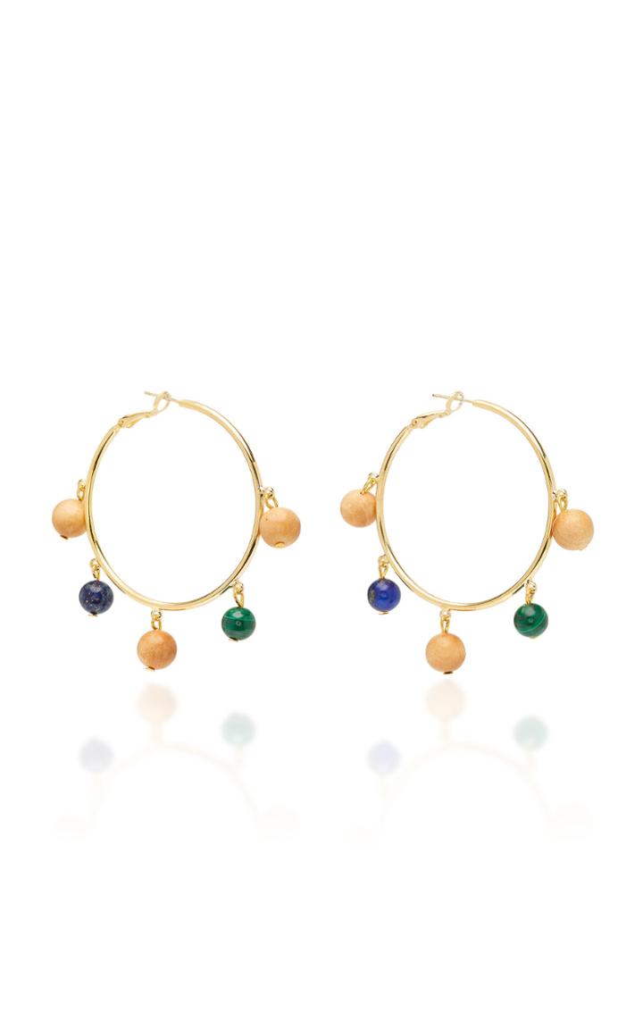 Sophie Monet The Maraca Gold-plated Brass Pine Lapis And Malachite Earrings