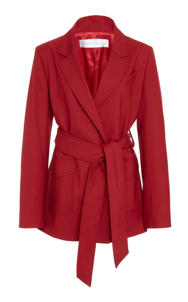 Victoria Victoria Beckham Belted Crepe Blazer