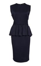 Frederick Anderson Satin Crepe Dress With Ruffle