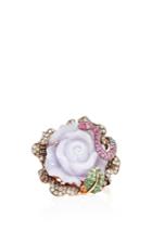 Wendy Yue Jade And Pink Sapphire Flower Ring