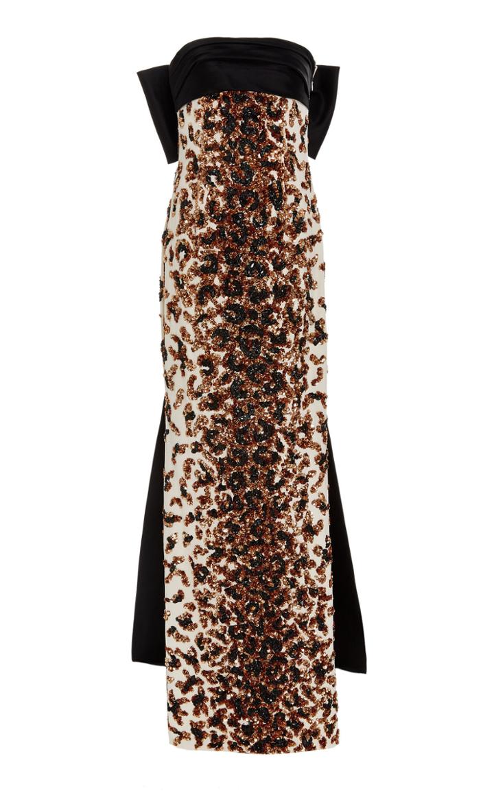 Elizabeth Kennedy Embellished Strapless Gown