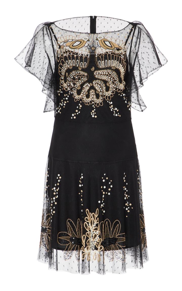 Red Valentino Embellished Tulle Mini Dress