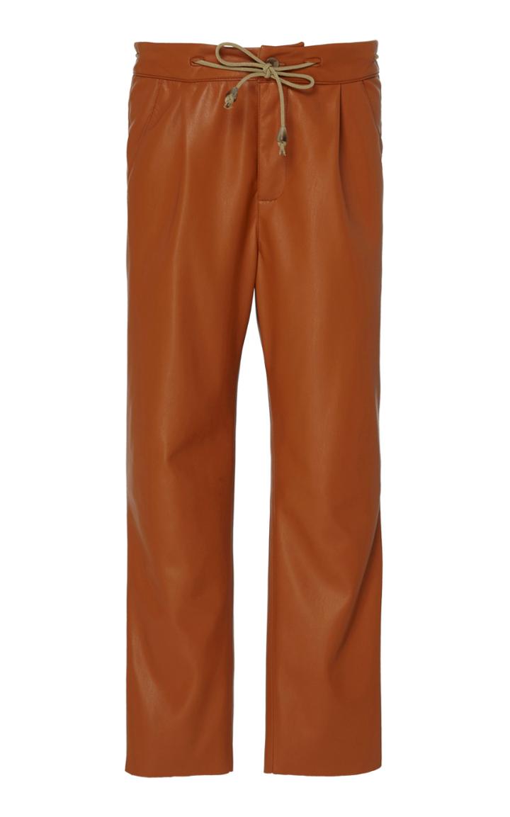 Nanushka Vegan Leather Drawstring Suit Pants