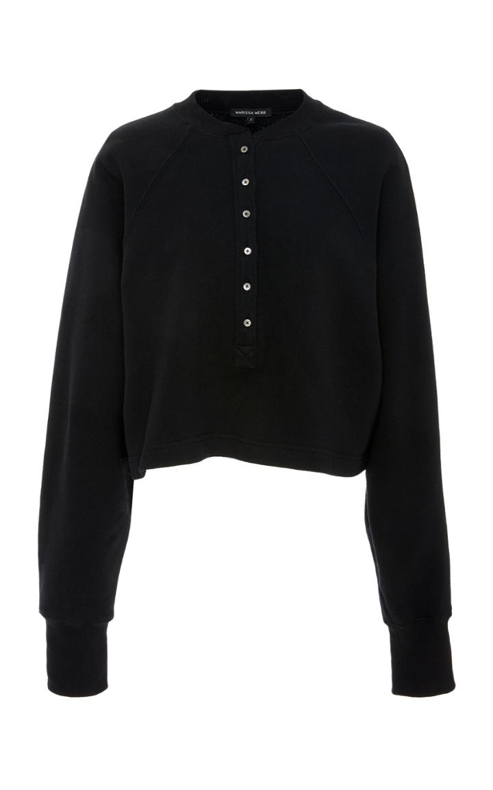 Marissa Webb So Uptight Oversized Cotton Henley Top