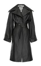 Situationist Collared Belted Leather Trench Coat