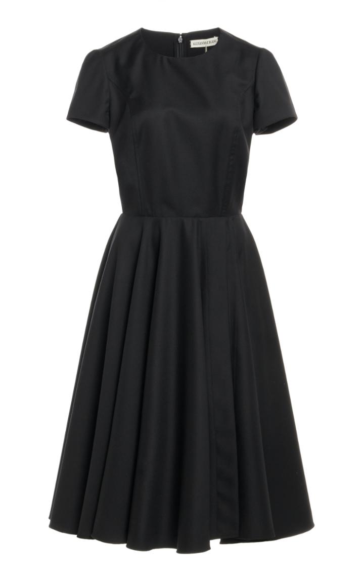 Moda Operandi Alexandre Blanc Short Sleeved A-line Wool Dress
