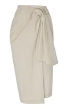 Tome High-rise Wrap Linen Midi Skirt