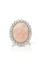 Moira Fine Jewellery Vintage Opal And Diamond Cluster Ring