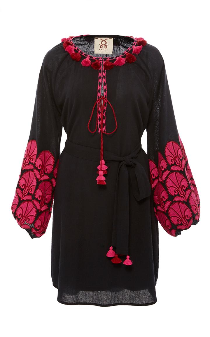 Figue Midnight Coco Embroidered Dress