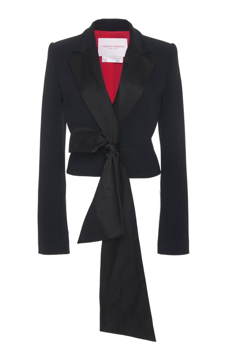 Carolina Herrera Bow-front Crepe Tuxedo Jacket