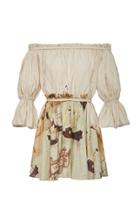 Moda Operandi Andres Otalora Estribos Off-the-shoulder Linen Mini Dress Size: 0