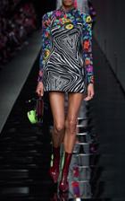 Moda Operandi Versace Printed Crepe Mini Dress