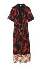 Tory Burch Collared Floral-print Jacquared Dress