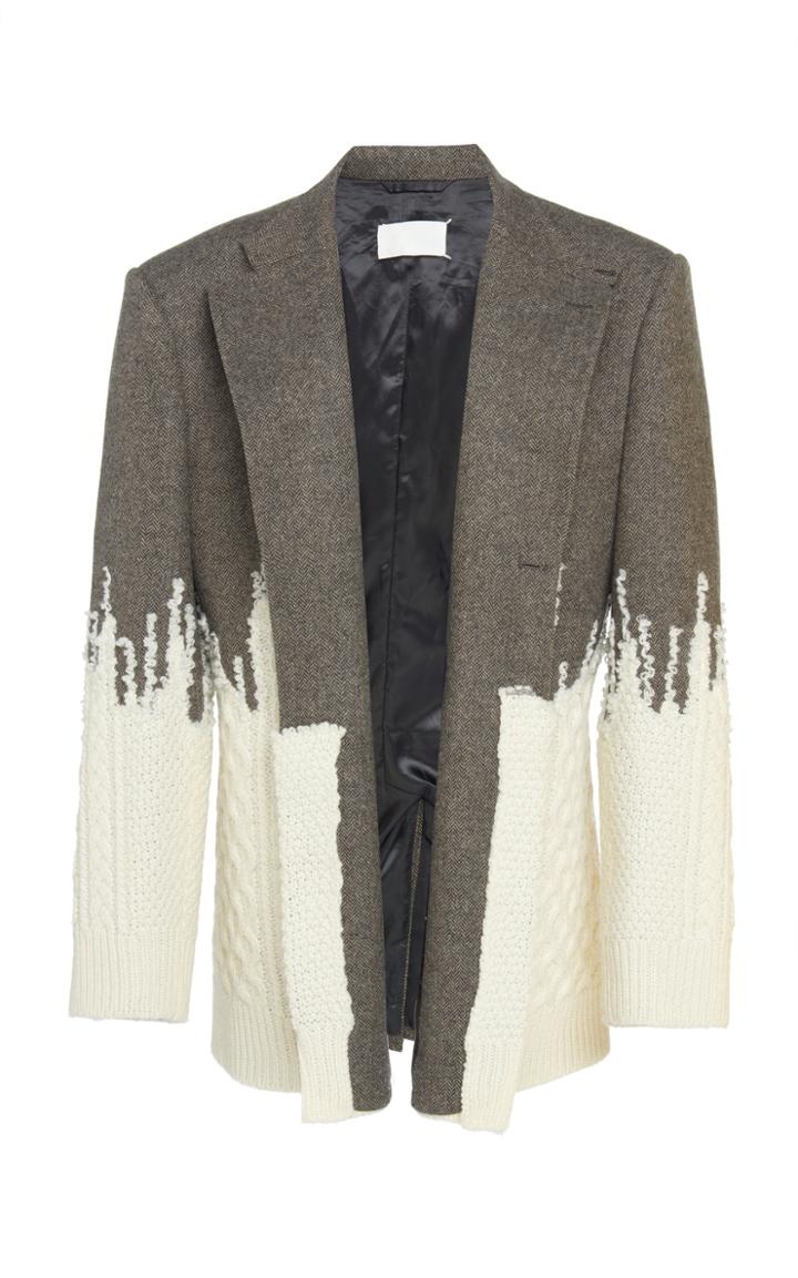 Maison Margiela Herringbone Degrade Knit Jacket