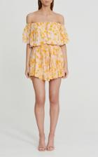 Moda Operandi Significant Other Nicola Swiss Dot Off-the-shoulder Printed Mini Dress