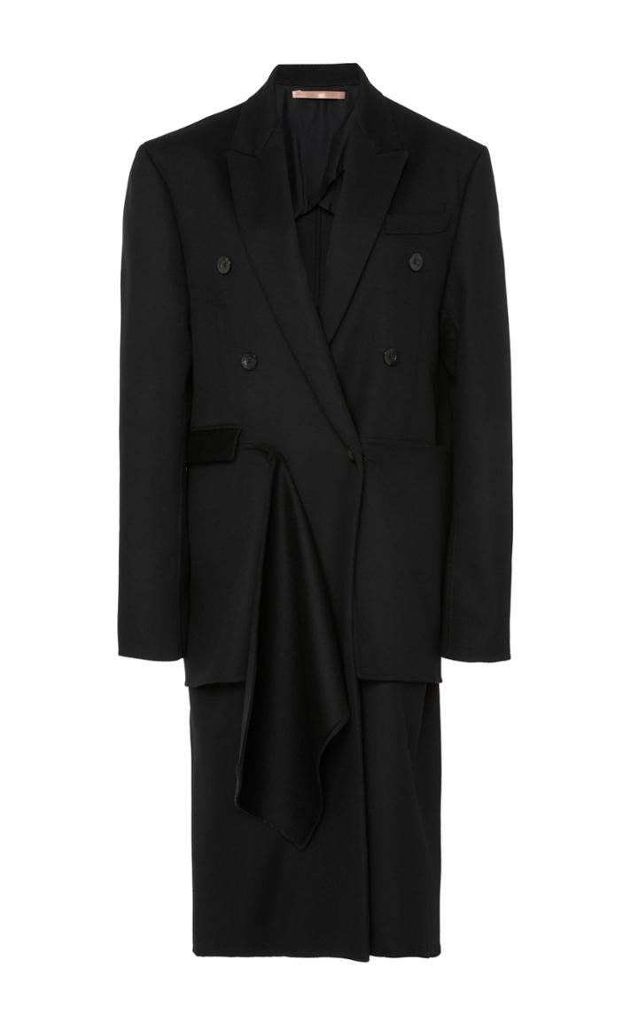 Summa Double-breasted Mens Tailored Coat With Detachable Scarf