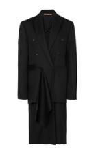 Summa Double-breasted Mens Tailored Coat With Detachable Scarf
