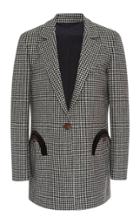 Blaz Milano Velvet-trimmed Plaid Wool-crepe Blazer