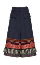 Costarellos Pattern Denim Skirt