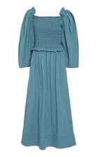 Moda Operandi Sea Tabitha Smocked Cotton Midi Dress Size: 4