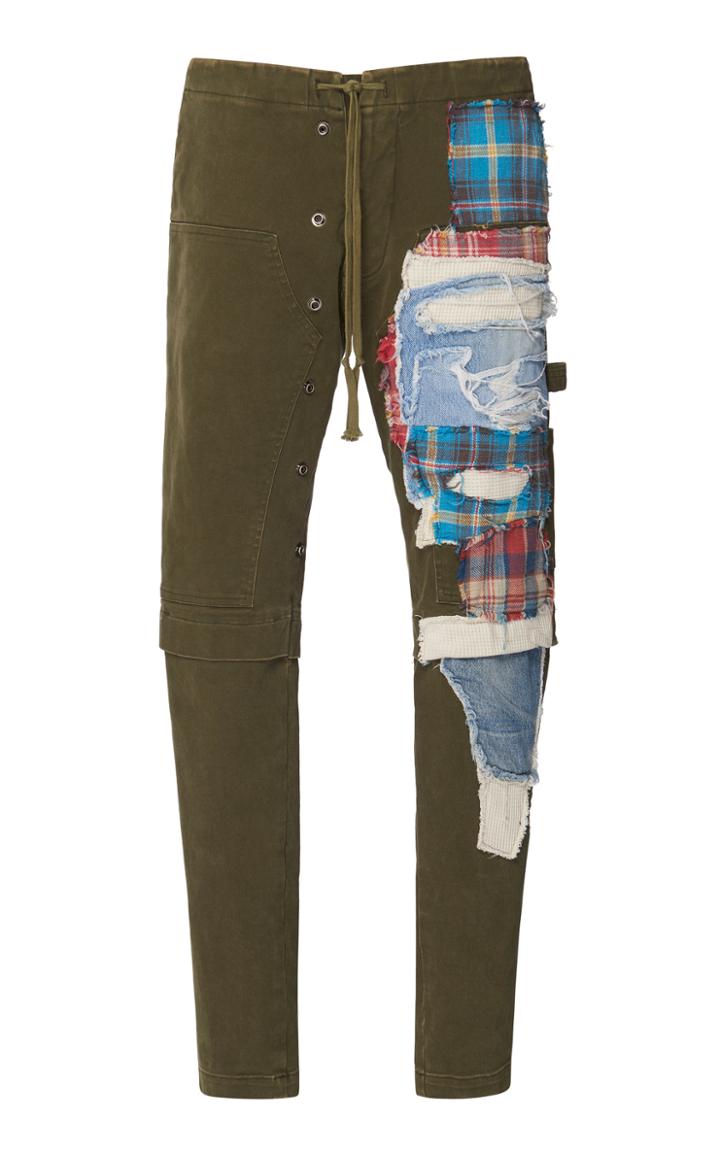 Greg Lauren Slim Patchwork Cotton Pants