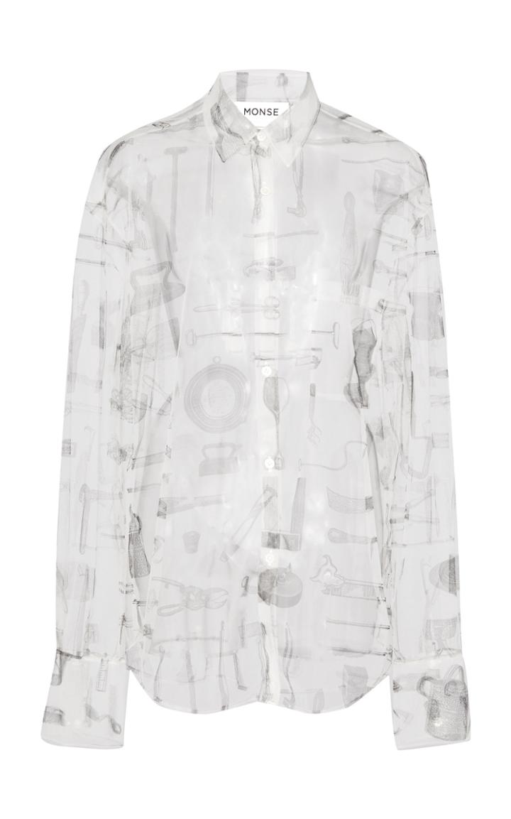 Moda Operandi Monse Printed Tulle Shirt Size: 0
