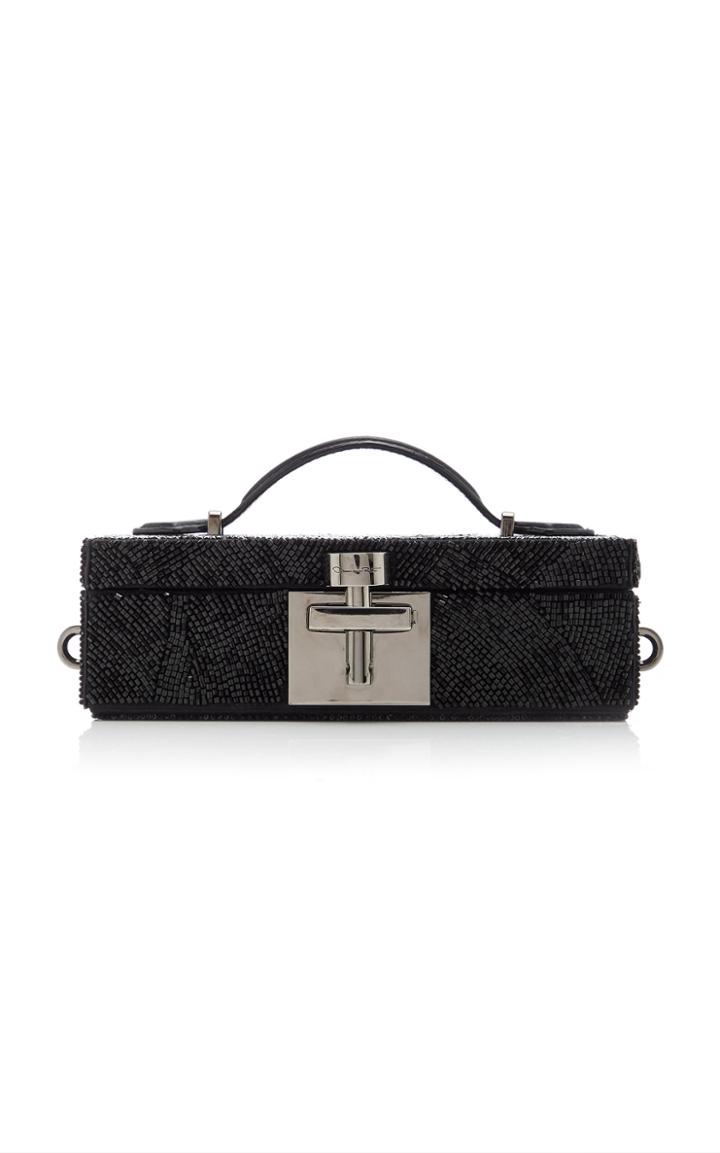Moda Operandi Oscar De La Renta Alibi Embroidered Satin Miniaudiere Box Clutch