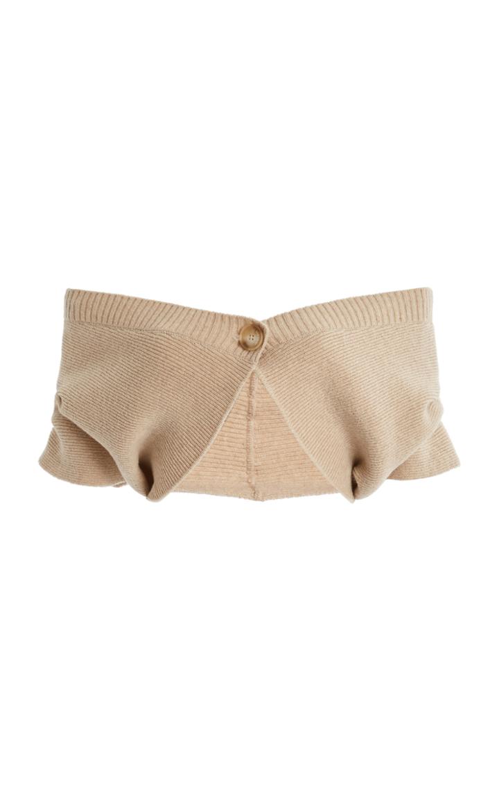 Jacquemus Valerie Off-the-shoulder Wool-blend Top