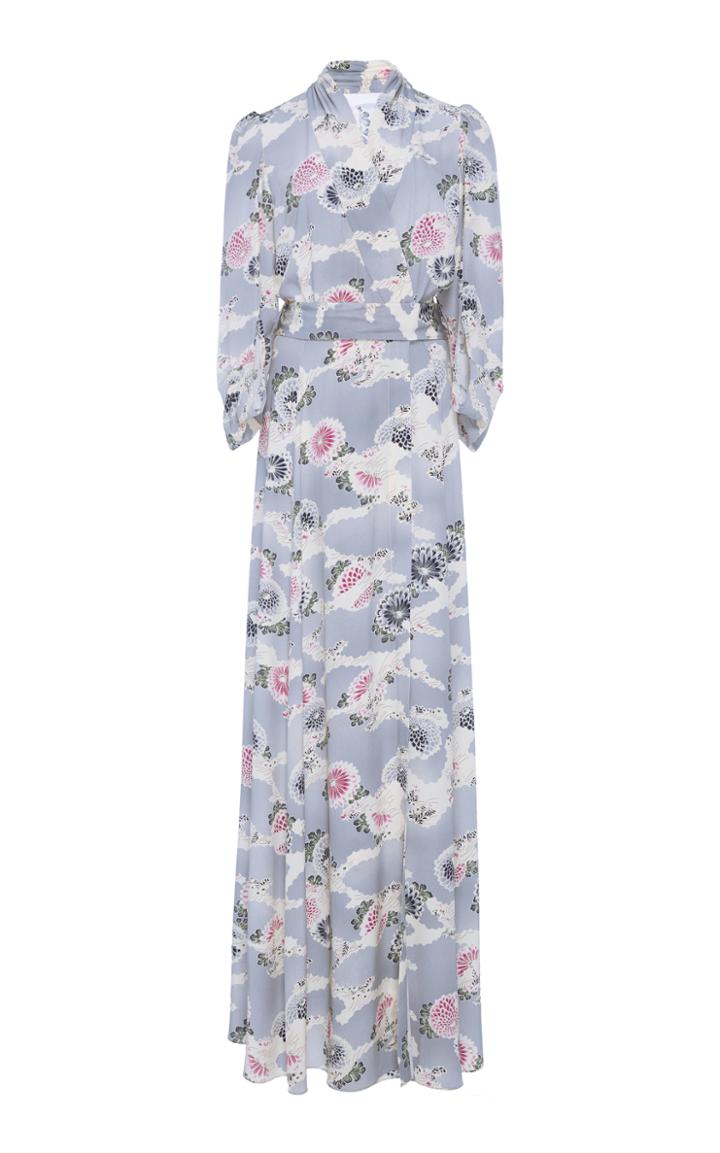 Co Crepe De Chine Wrap Maxi Dress