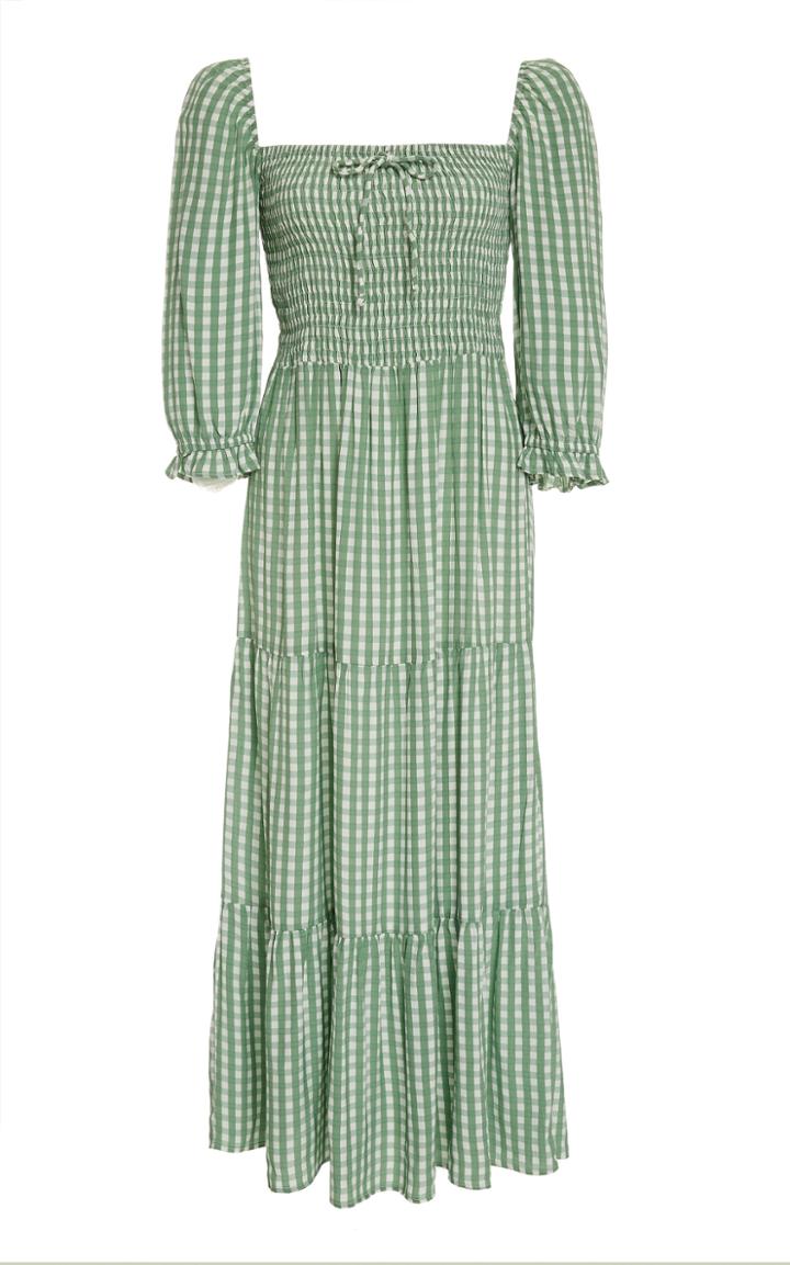 Faithfull The Brand Le Galet Gingham Print Midi Dress