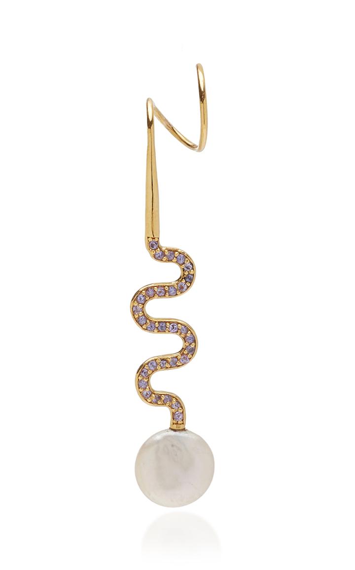 Maria Black Miraggio Crystal-embellished Gold-plated Earring