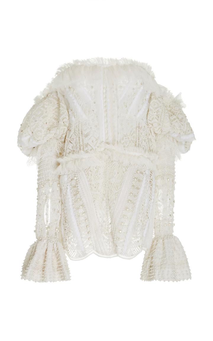 Jonathan Simkhai Embellished Pearl Blouse
