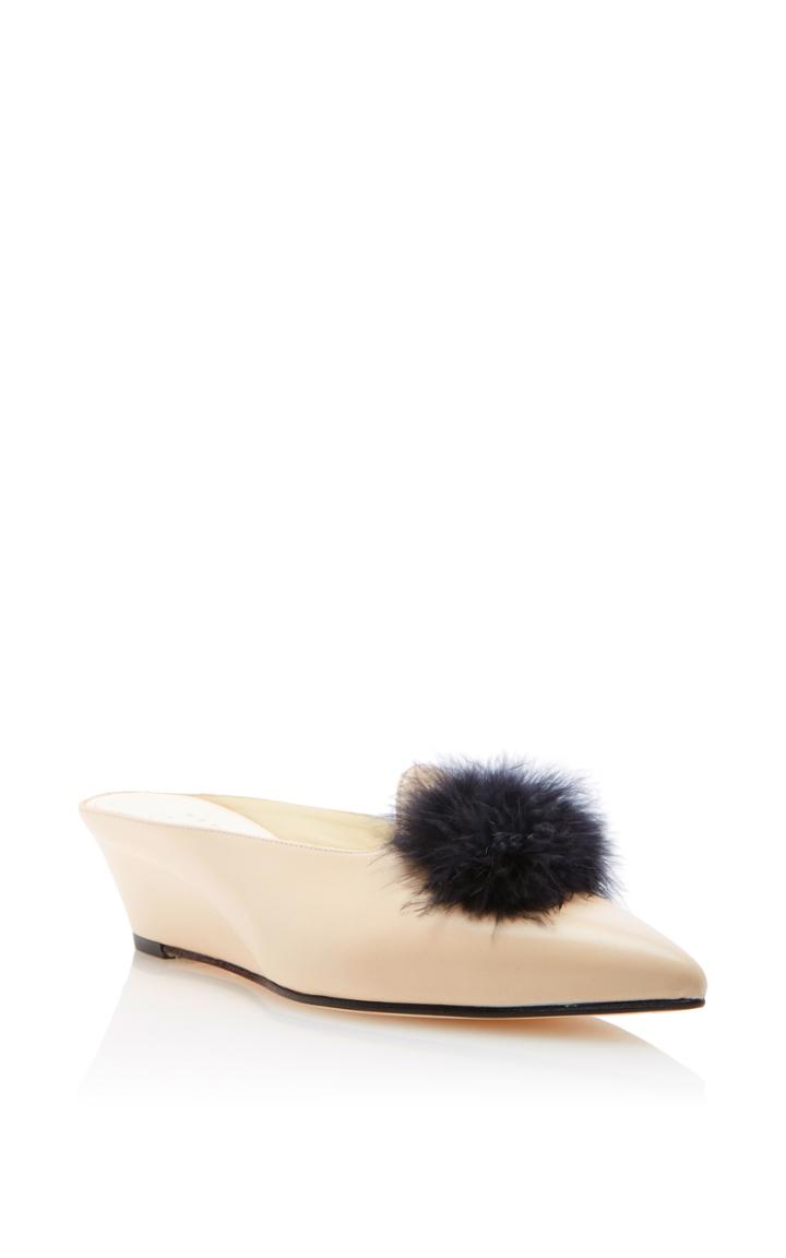 Trademark Castaigne Kidskin Slide With Maribou